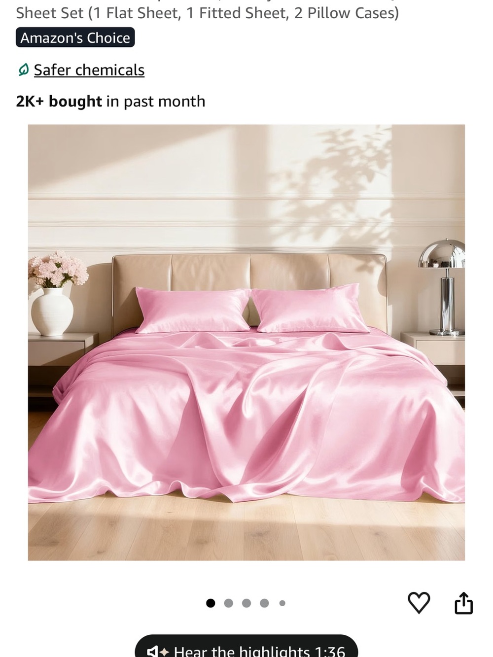 Pink Silk-Look Sheet Set - Elegant Bed Linen